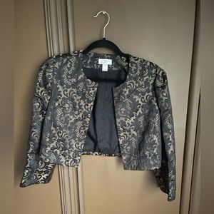 Black and Gold Ann Taylor cropped blazer